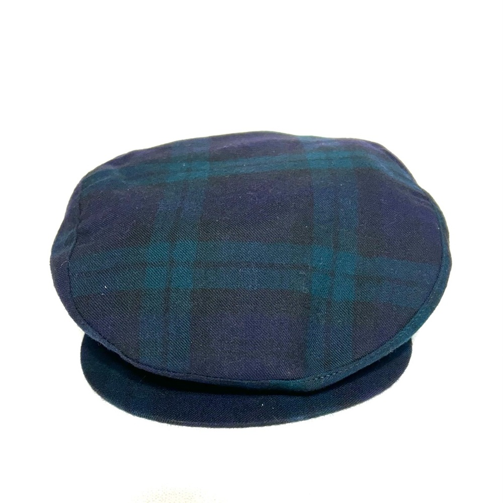 Vintage Dominion Cap Men’s Tartan Blue and Green Flat Cap